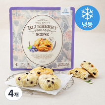 뚝방길홍차가게 블루베리 스콘 생지 4개입 (냉동), 320g, 4개