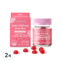 허벌랜드 비오틴 2500mcg 이너플러스 식물성 구미젤리 66g, 2개