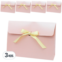 도나앤데코 이브 리본장식 선물백 연핑크 5p + 연브라운 리본 5p, 3세트