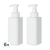 사각 거품용기 공병 리필용기 500ml, 화이트, 6개