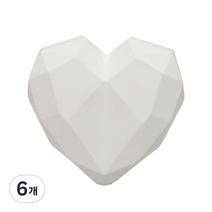 라띠크제이 심쿵하트 석고 차량용방향제 화이트 클린코튼, 6개