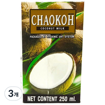 차오코 코코넛밀크, 250ml, 3개