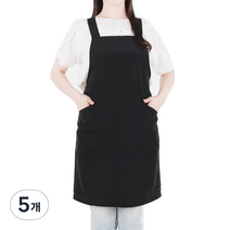 클린유니폼 서빙용 벨크로 단추형 포그니 앞치마 대, 블랙, 5개