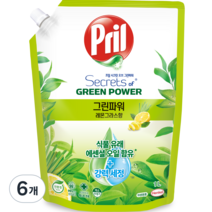 프릴 그린파워 주방세제 레몬그라스향, 1L, 6개