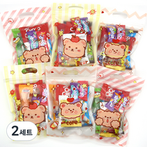 달콤 간식 구디백 과자 꾸러미 선물 세트, 달달간식(8입) 6봉 + 라벨스티커 16p, 2세트