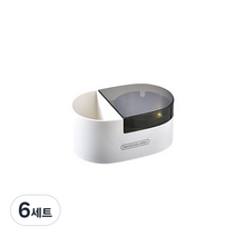 크로닉401 뚜껑 부착형 벽걸이 재떨이 + 스티커, 화이트 + 블랙, 6세트