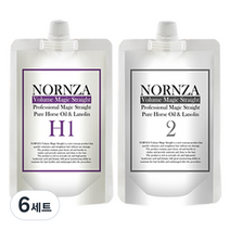 노른자 볼륨매직 스트레이트파마약 H200 일반모발용 1제 200g + 2제 200g, 6세트