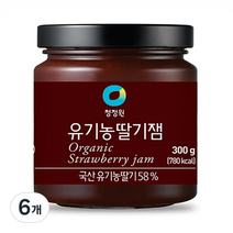 청정원 유기농 딸기잼, 300g, 6개