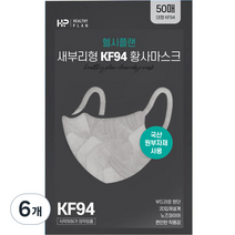 크린엣지마스크 대형 KF94, 50개입, 그레이, 6개