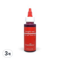 셰프마스터 리쿠아젤 식용색소 브라이트 레드, 65g, 3개