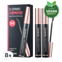 코스노리 퍼펙트 세팅 워터프루프 롱앤컬 마스카라 7ml, 01블랙, 8개