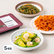 식도감 식감 좋은 반찬 알새우 애호박 볶음 120g + 미역줄기볶음 80g + 진미채 70g 세트, 5세트