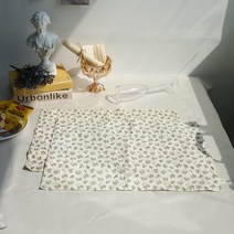 케이트가든 양면 플라워 키친크로스 테이블매트 2종 세트, 퍼플, 오렌지, 41.5 x 31 cm