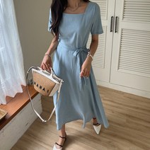 시크폭스 여성용 푸렌스퀘어 데님 롱원피스