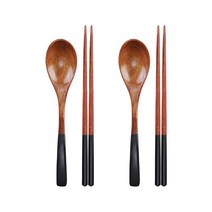 블룸엣홈 클래식 옻칠나무 수저 블랙 2벌 세트, 1세트, 숟가락 2p + 젓가락 2벌, 혼합색상