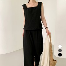 바블링브룩 여성용 스퀘어넥 나시 + 슬랙스 세트