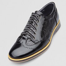 보닌 천연소가죽 링클콤비 스티치 포인트 윙팁 캐주얼화 GG007BK