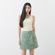여성용 양브이넥 골지 나시 스웨터
