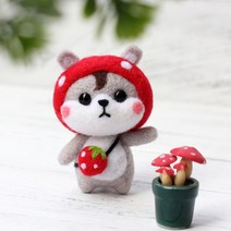 아트조이 DIY 양모펠트 키트, 1세트, 딸기 햄스터