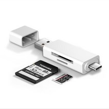 라온 USB 3.0 C타입 카드 리더기, CR-100C, 화이트
