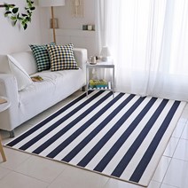 까사베르데 모던 빅 스트라이프 선염 면러그 사각 카페트