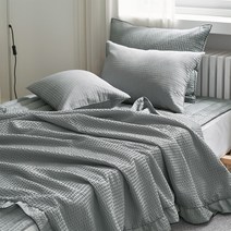 뱀부 양겹 여름 이불 솔리드 + 카페트 + 베개커버