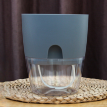 네이누스 가정용 실내 수경재배 식물 화분 2p, 그레이