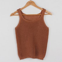 빼빼 여성용 U넥 슬리브리스 그물니트 나시