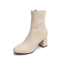 쁘띠제 여성용 솔리드 CT 스판 삭스 앵클부츠 7cm