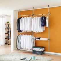 301 선반 3단 튼튼행거, 블랙