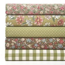 슈슈룸 꽃 체크 패브릭 원단 5종 세트 SH-257