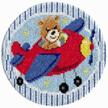 알로데 동물 라운드 카펫 러그 매트 DIY 스킬 자수 세트 중국어버전 흰색인쇄메쉬, 1세트, 10