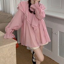 패션풀 여성용 빅 프릴 루즈핏 블라우스 28566