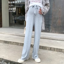 여성용 임산부 캐주얼 통기성 와이드 레드 팬츠