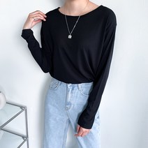 엠앤디 여성용 심플 베이직 긴팔 티셔츠