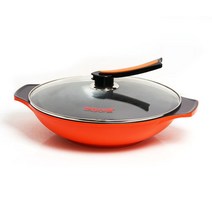 키친아트 에코 세라믹 웍냄비, 34cm, 오렌지
