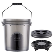 오로르 현대모비스 대용량 세차 버킷 18L + 더트 필터 + 버킷리드 풀 세트, 혼합색상