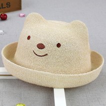 아동용 귀여운 곰돌이 밀짚모자