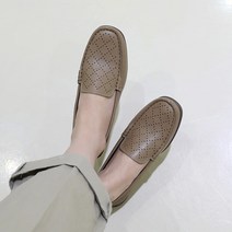 지쎄 제이슈 여성용 천연양가죽 수제 라몬 펀칭 로퍼 4cm