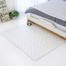 삼바텍 PVC 양면 사각 놀이방매트, 헤링본 화이트