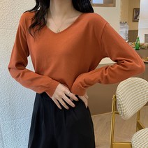 레몬소울 여성용 조쏘 브이넥 컬러 니트티