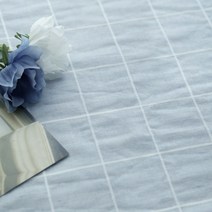 천팜 40수 컬러풀 스트라이프 체크 패브릭 원단, 1004 스카이
