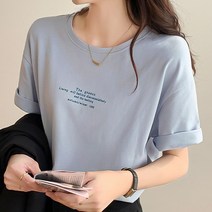 패션풀 여성용 토넛 레터링 반팔 티셔츠 27938