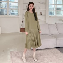 로미스토리 플리츠 긴팔 원피스