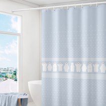 마켓A 캐릭터 패브릭 샤워커튼 곰블루 120 x 200 cm, 1개, 블루계열