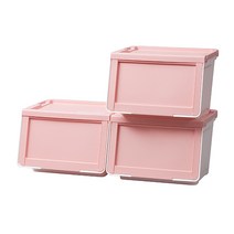 이즈리빙 슬라이딩 리빙박스 대형, 핑크, 3개