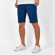 남성용 5부 밴딩 워싱 청 반바지