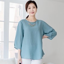 여성용 인견 7부 셔링 블라우스 2p
