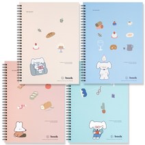 뭉구 항균 보바 센시티브 무선 연습장 4종 세트, 1세트, 아이보리, 분홍, 파랑, 민트
