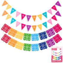 파티쇼 펠트 파티 가랜드 2종 x 2p 세트, 삼각플라워, 사각플라워, 1세트